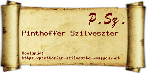 Pinthoffer Szilveszter névjegykártya